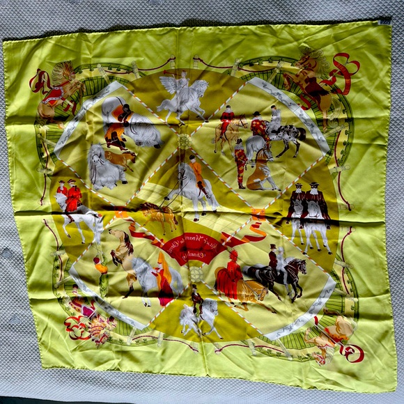 Hermes Silk Square Scarf "Musee Vivant du Cheval" by Hubert de Watrigant (90cm) - Picture 8 of 10